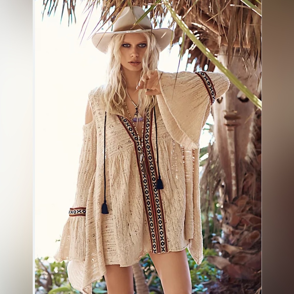Free People Cream Boho Top